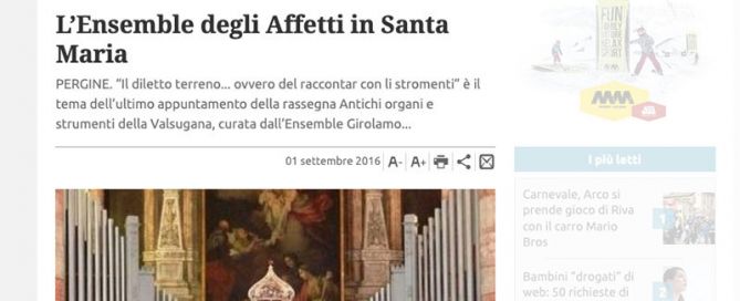 Giornale Trentino 01/09/2016