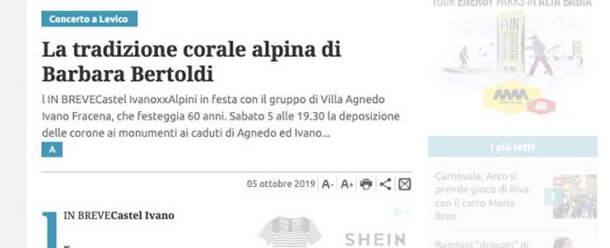 Giornale Trentino 05/10/2019