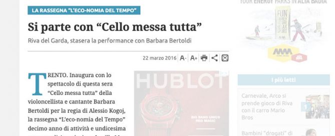 Giornale Trentino 22/03/2016