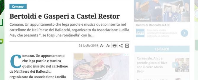 Giornale Trentino 26/07/2019
