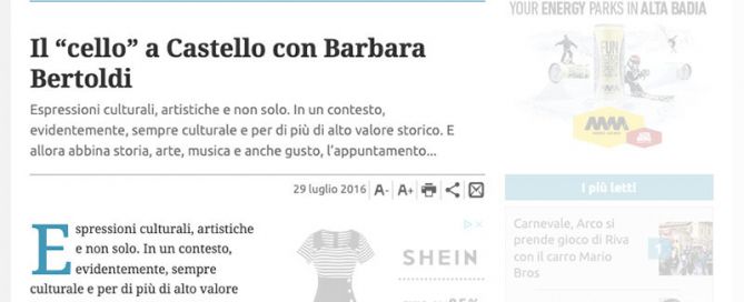 Giornale Trentino 29/07/2016